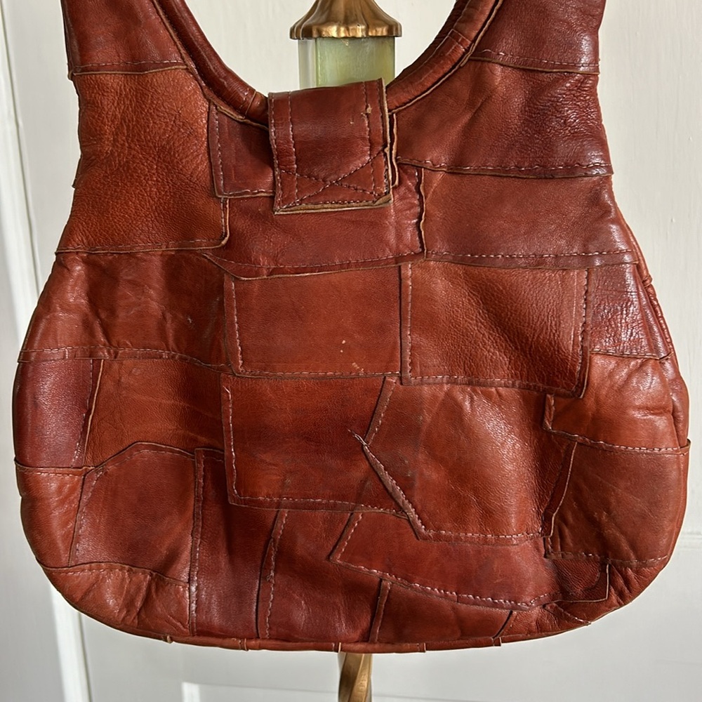 Vintage Brown Leather Shoulder Bag - Picture 4 of 7